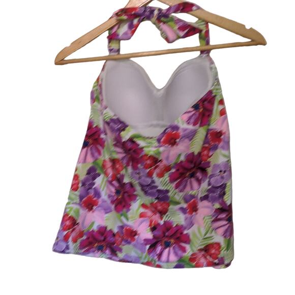 Lands' End tropical halter tankini top - Picture 3 of 5